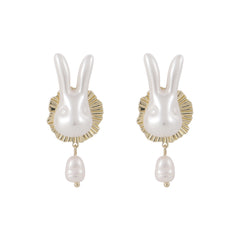 Pearl & 18K Gold-Plated Rabbit Ear Jackets