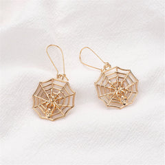 18K Gold-Plated Spider Web Drop Earrings