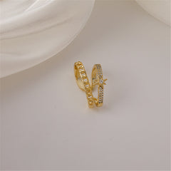 Cubic Zirconia & 18K Gold-Plated Star Clip-On Earring