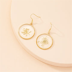 Yellow Baby'S-Breath & 18K Gold-Plated Round Dangle Earrings