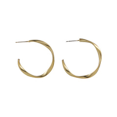 18K Gold-Plated Twist Open Hoop Earrings