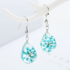 Blue Baby'S-Breath Drop Earrings