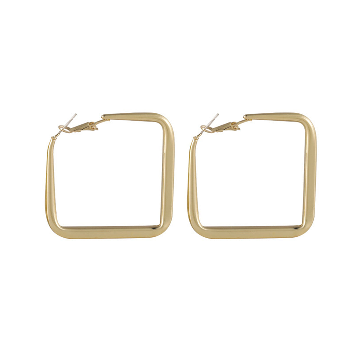 18K Gold-Plated Open Square Hoop Earrings