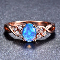 Blue Opal & 18k Rose Gold-Plated Twist Ring - streetregion