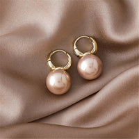 Pink Pearl & 18k Gold-Plated Huggie Earrings