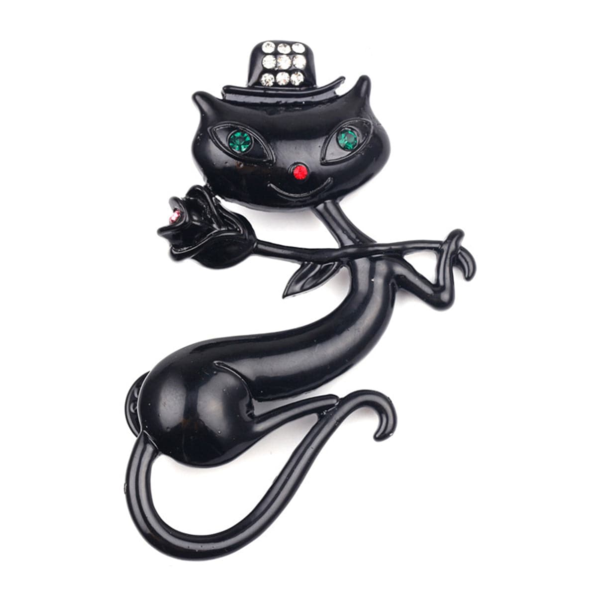 Black Elegant Cat Brooch - streetregion