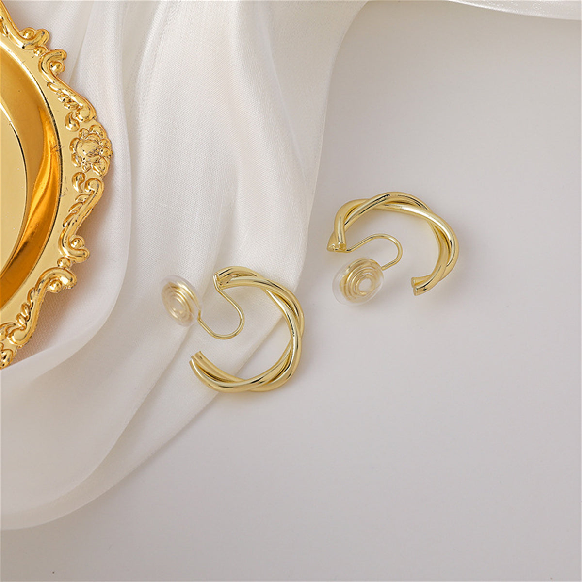 18K Gold-Plated Twine Clip-On Earrings