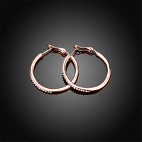 Cubic Zirconia & 18k Rose Gold-Plated Hoop Earrings - streetregion