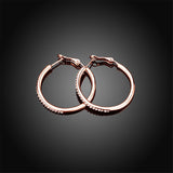 Cubic Zirconia & 18k Rose Gold-Plated Hoop Earrings - streetregion