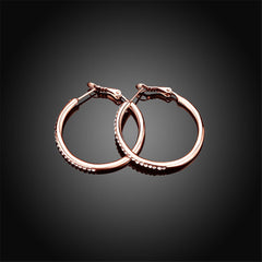 Cubic Zirconia & 18k Rose Gold-Plated Hoop Earrings - streetregion