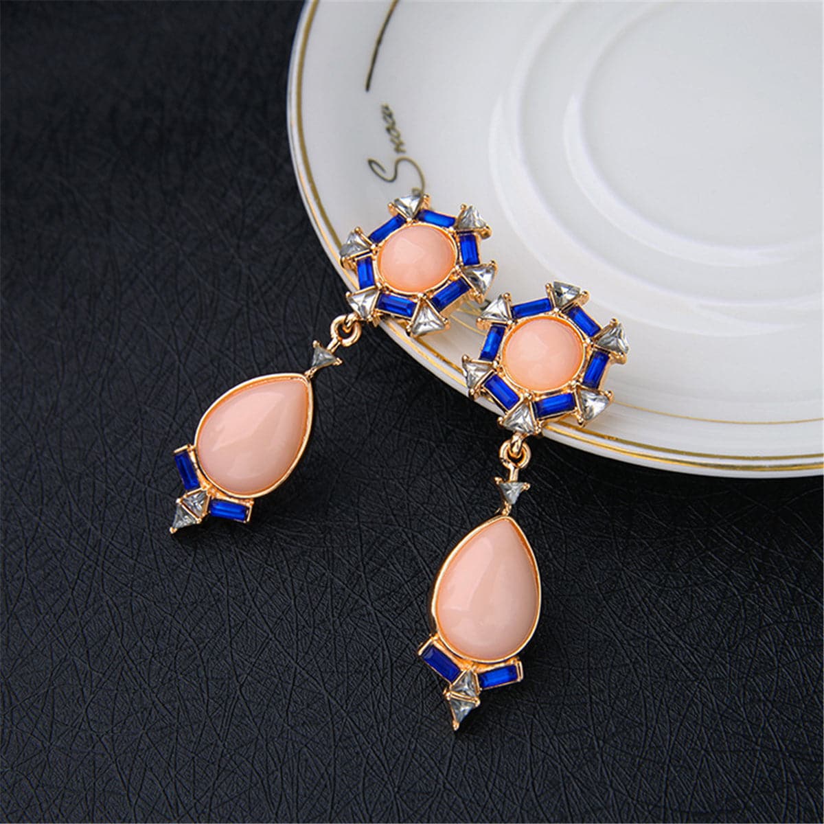 Cubic Zirconia & Crystal 18K Gold-Plated Bezel Drop Earrings