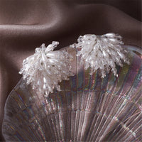Pearl & Acrylic Silver-Plated Cluster Stud Earrings