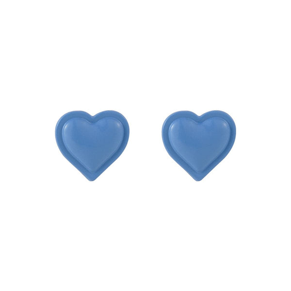 Blue Heart Stud Earrings