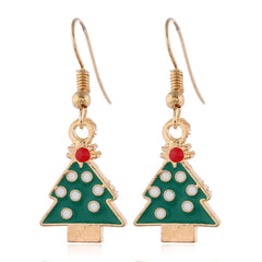 Green Enamel & 18K Gold-Plated Christmas Tree Jewelry Set