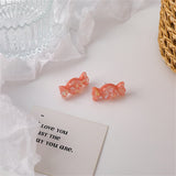 Pink Resin & Silver-Plated Wrapped Candy Stud Earrings