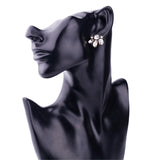 White Crystal & 18k Gold-Plated Floral Stud Earrings