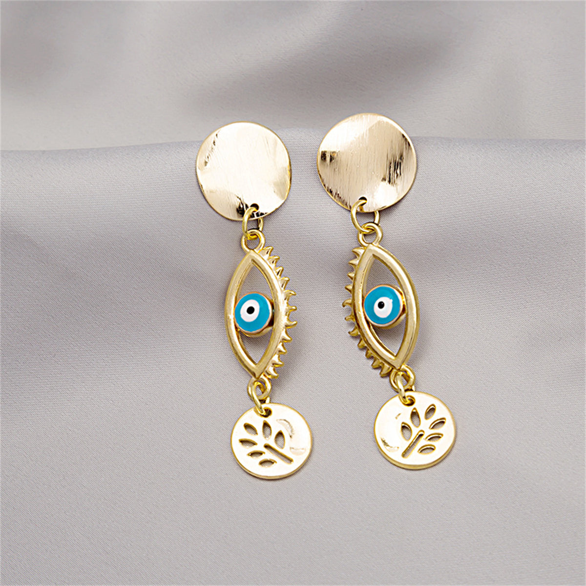 Enamel & 18K Gold-Plated Devil Eye Branch Drop Earrings