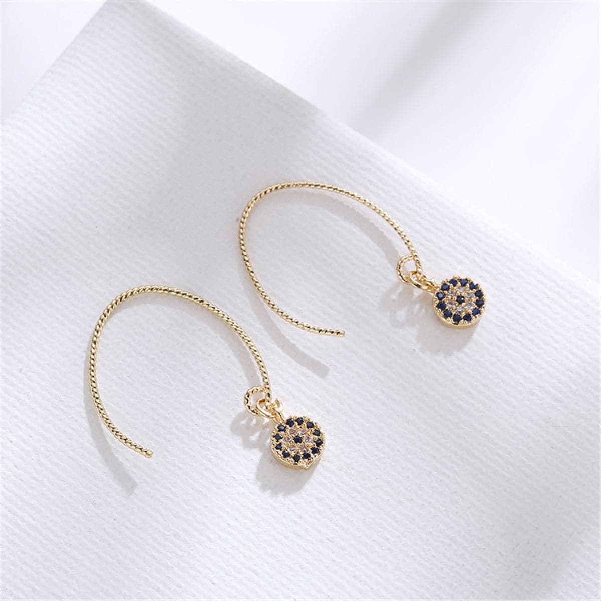 cubic zirconia & 18k Gold-Plated Devil's Eyes Drop Earrings - streetregion