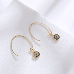 cubic zirconia & 18k Gold-Plated Devil's Eyes Drop Earrings - streetregion