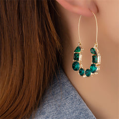 Green Crystal & 18K Gold-Plated Drop Earrings