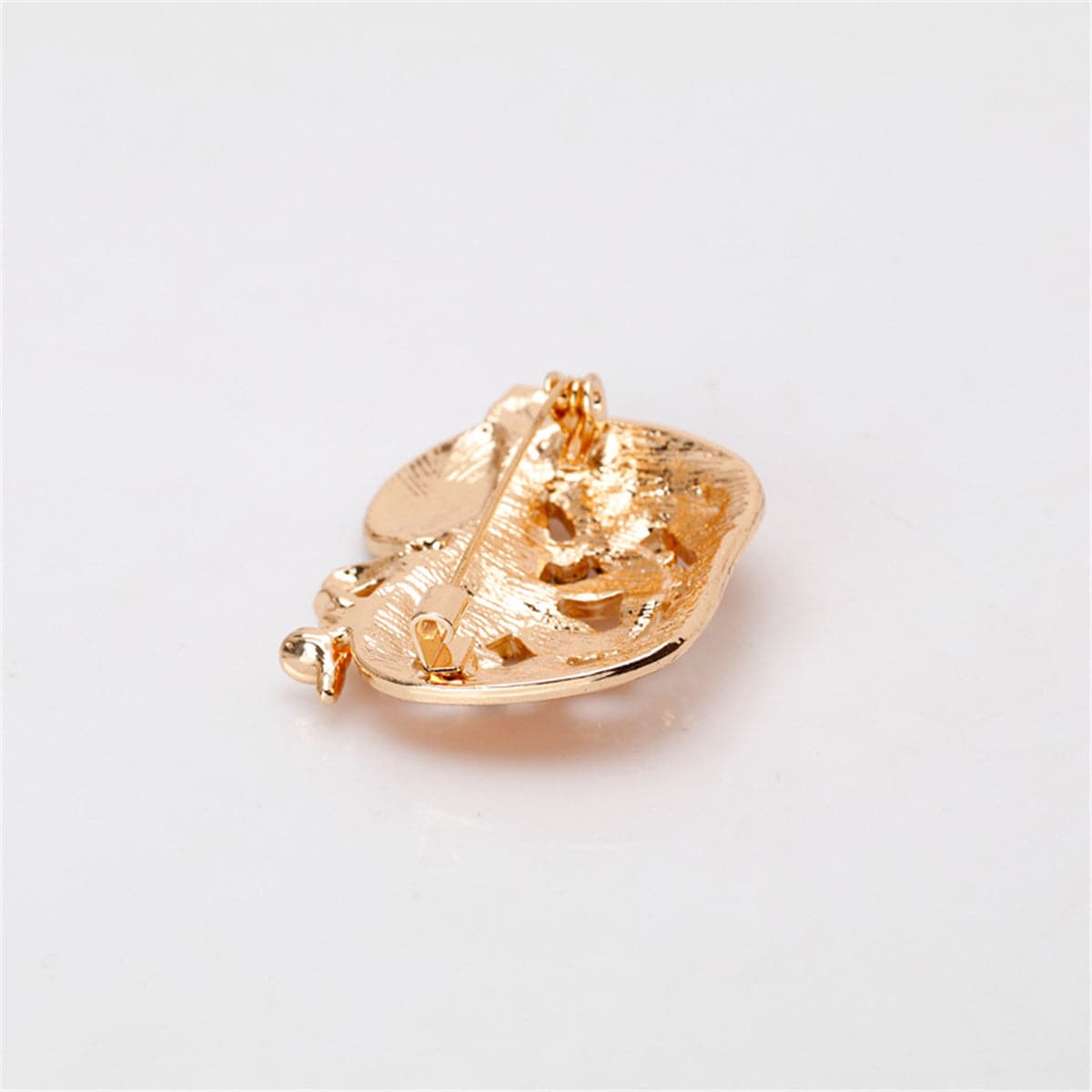 Cubic Zirconia & Enamel 18K Gold-Plated Jack-O-Lantern Brooch