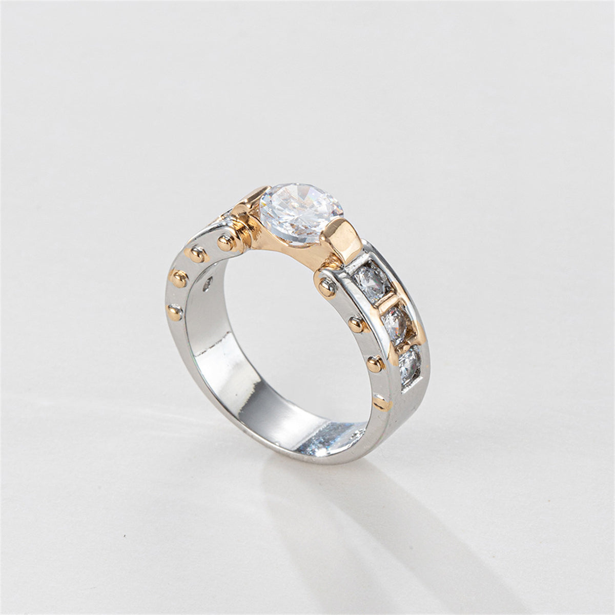Crystal & Two Tone Cocktail Ring