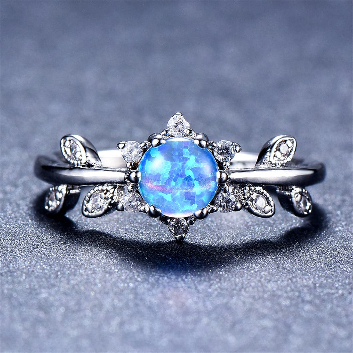 Blue Opal & cubic zirconia Botany Ring - streetregion