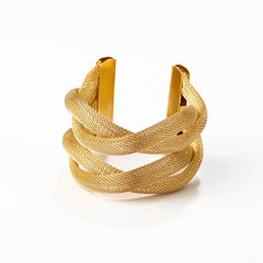 18K Gold-Plated Net Stacked Cuff