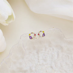 Crystal & 18K Gold-Plated Round Butterfly Stud Earrings