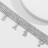 Cubic Zirconia & Silver-Plated 'Baby' Anklet Set