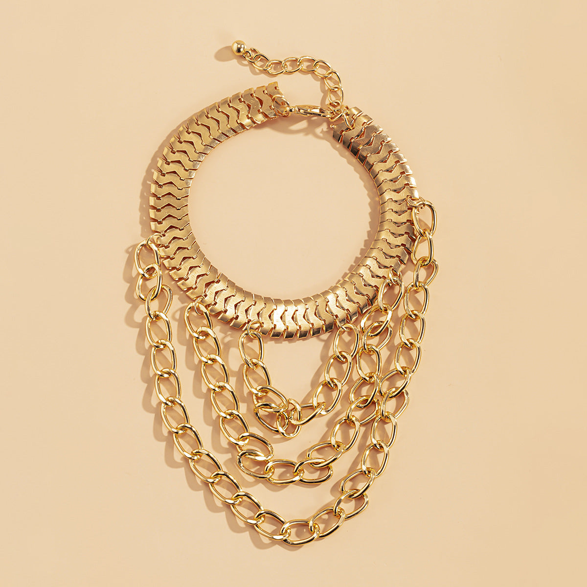 18K Gold-Plated Snake Chain Layered-Tassel Anklet