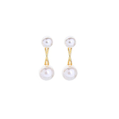 Pearl & 18K Gold-Plated Double Drop Earrings
