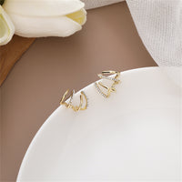 Cubic Zirconia & 18k Gold-Plated Paw Stud Earrings