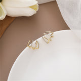 Cubic Zirconia & 18k Gold-Plated Paw Stud Earrings
