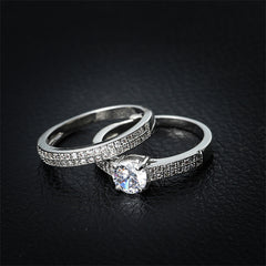 Crystal & Cubic Zirconia Pavé Stacking Ring Set