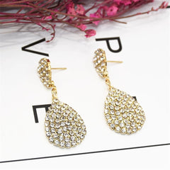 Cubic Zirconia & 18K Gold-Plated Pave Drop Earrings