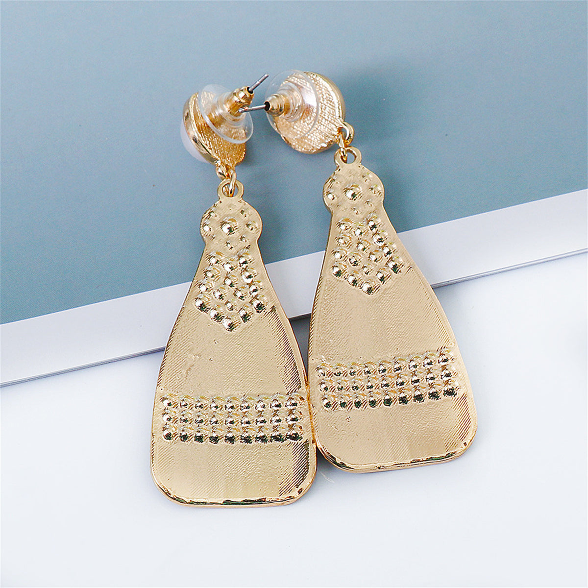 Blue Enamel & Pearl 18K Gold-Plated Sparkling Champagne Drop Earrings