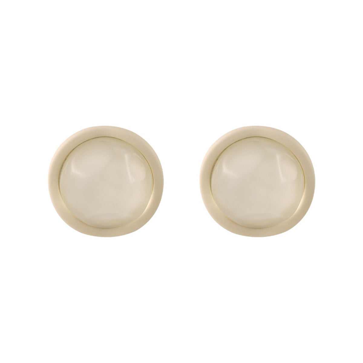 Arylic and Resin Round Stud Earrings, stud earrings for women, dainty minimalist design, front view