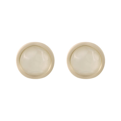 Arylic and Resin Round Stud Earrings, stud earrings for women, dainty minimalist design, front view