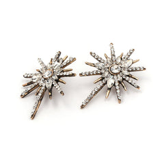 Cubic Zirconia & Crystal Star Stud Earrings
