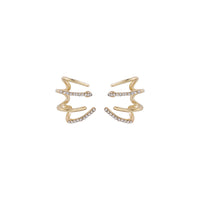 Cubic Zirconia & 18k Gold-Plated Paw Stud Earrings