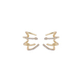 Cubic Zirconia & 18k Gold-Plated Paw Stud Earrings