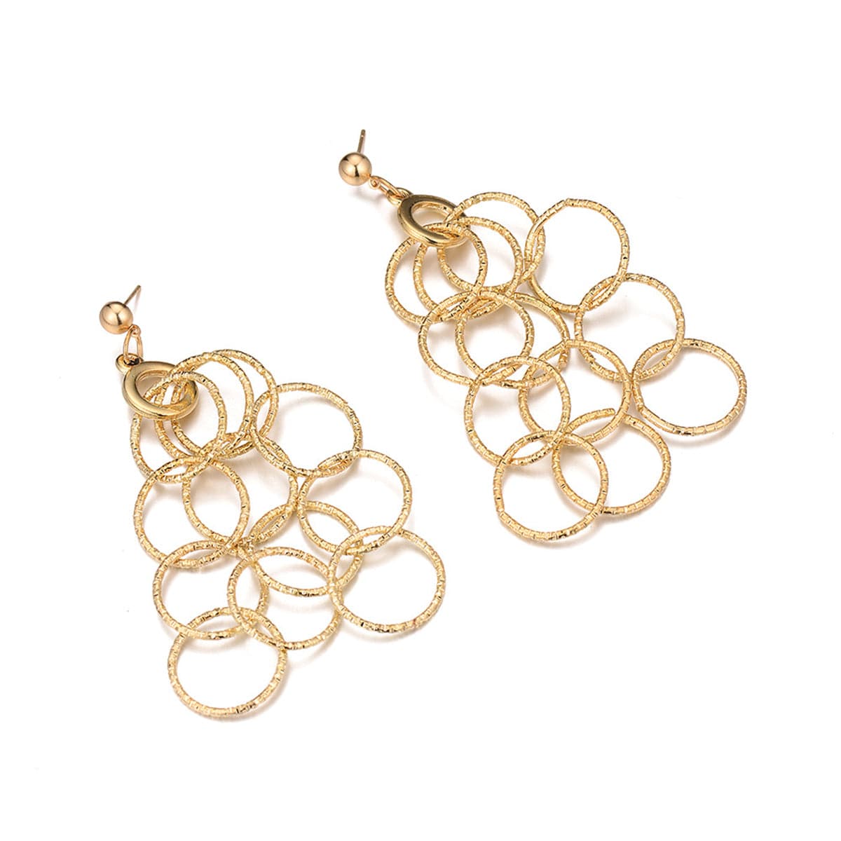 18K Gold-Plated Ring Chain Drop Earrings