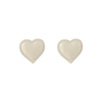 White Heart Stud Earrings