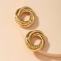 18k Gold-Plated Open Twine Stud Earrings