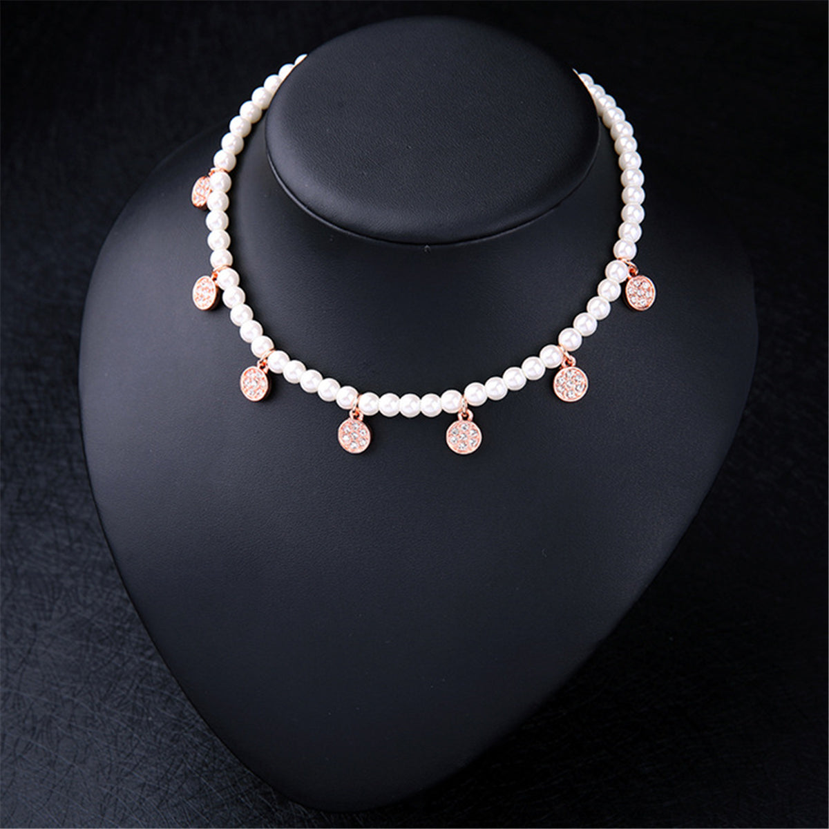 Cubic Zirconia & Pearl Station Necklace