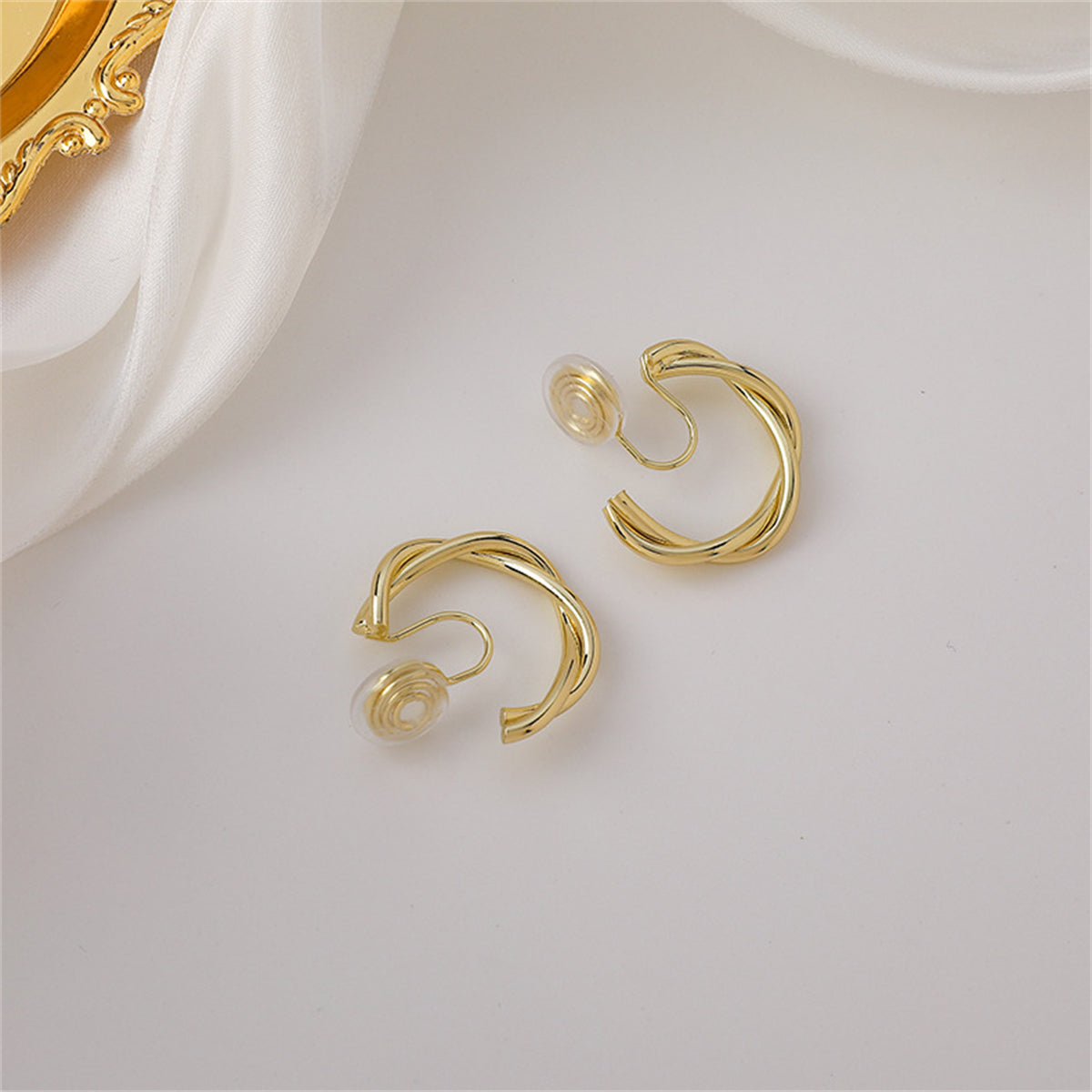 18K Gold-Plated Twine Clip-On Earrings