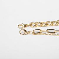 Cubic Zirconia & Goldtone Lock Pendant Necklace Set