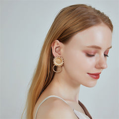 18K Gold-Plated Mum Hoop Drop Earrings