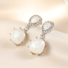 Resin & Cubic Zirconia Drop Earrings